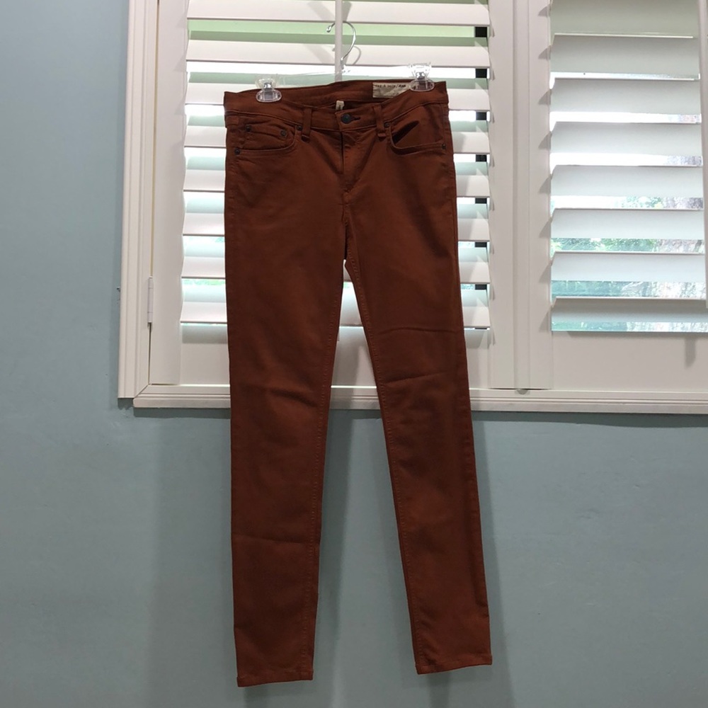 Burnt Orange Rag and Bone Skinny Jeans
